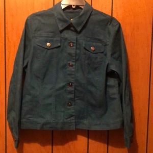 Ruby Road Jean Jacket Teal size 14 NWT